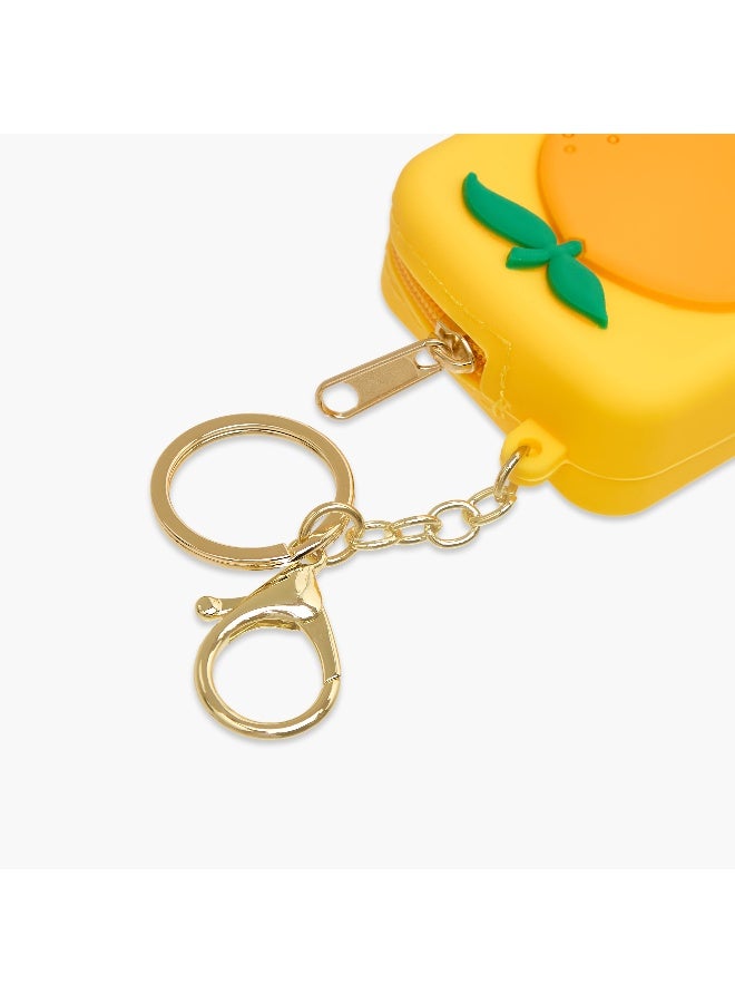 LIFESTYLE Bag Charm-Orange Print- (Silicone) Orange \ 6X6X2.8 - Image 3