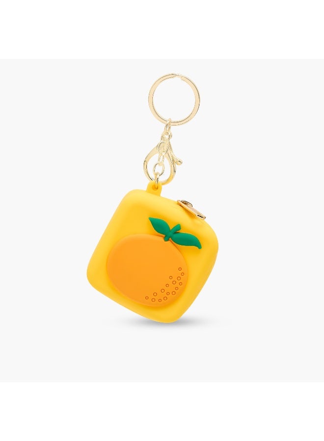 LIFESTYLE Bag Charm-Orange Print- (Silicone) Orange \ 6X6X2.8 - Image 1