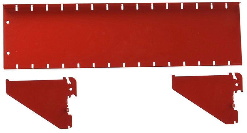 Wall Control Shelf 4in Deep Pegboard Shelf Assembly Pegboard and Slotted Tool Board Red