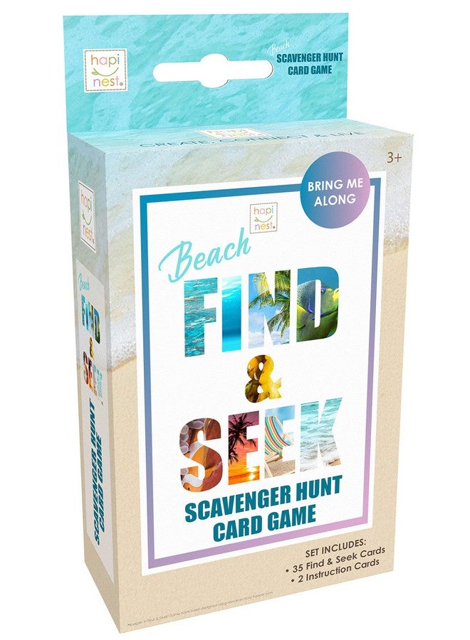 Find And Seek Scavenger Hunt Outdoor Indoor Card Game For Kids, Beach Edition