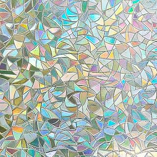 LEMON CLOUD Window Privacy Film, Decorative Window Film, Stained Glass Window Stickers, Rainbow Cling Holographic, - Image 1