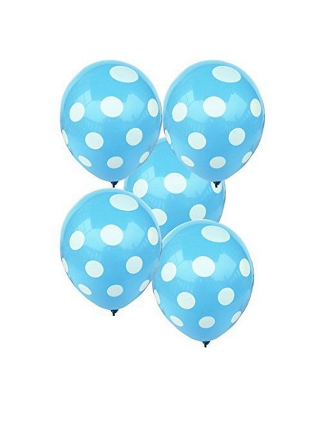 Balloonistics Sky Blue 12 Inches Pack of 30 Polka Dot Balloon for Theme Party, Birthday, Anniversary, Baby Shower and Party Decorations  - Image 1