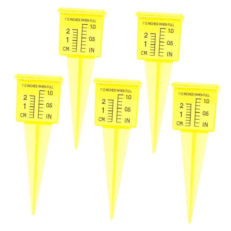 5pcs 1.5 Inch Plastic Rain Gauge Set For Lawn Garden Accurate Rainfall Measurement Tool - Image 2