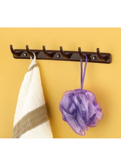 iSTAR iSTAR 6 Pin Bathroom Cloth Hooks Hanger Wall Bedroom Bathroom Robe Hooks Rail for Hanging Keys,Clothes,Towel, (Brown) Pack of 2  - Image 3