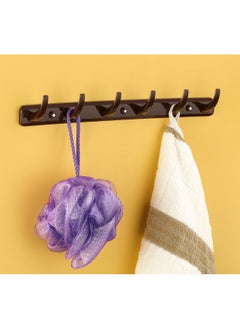 iSTAR iSTAR 6 Pin Bathroom Cloth Hooks Hanger Wall Bedroom Bathroom Robe Hooks Rail for Hanging Keys,Clothes,Towel, (Brown) Pack of 2  - Image 2