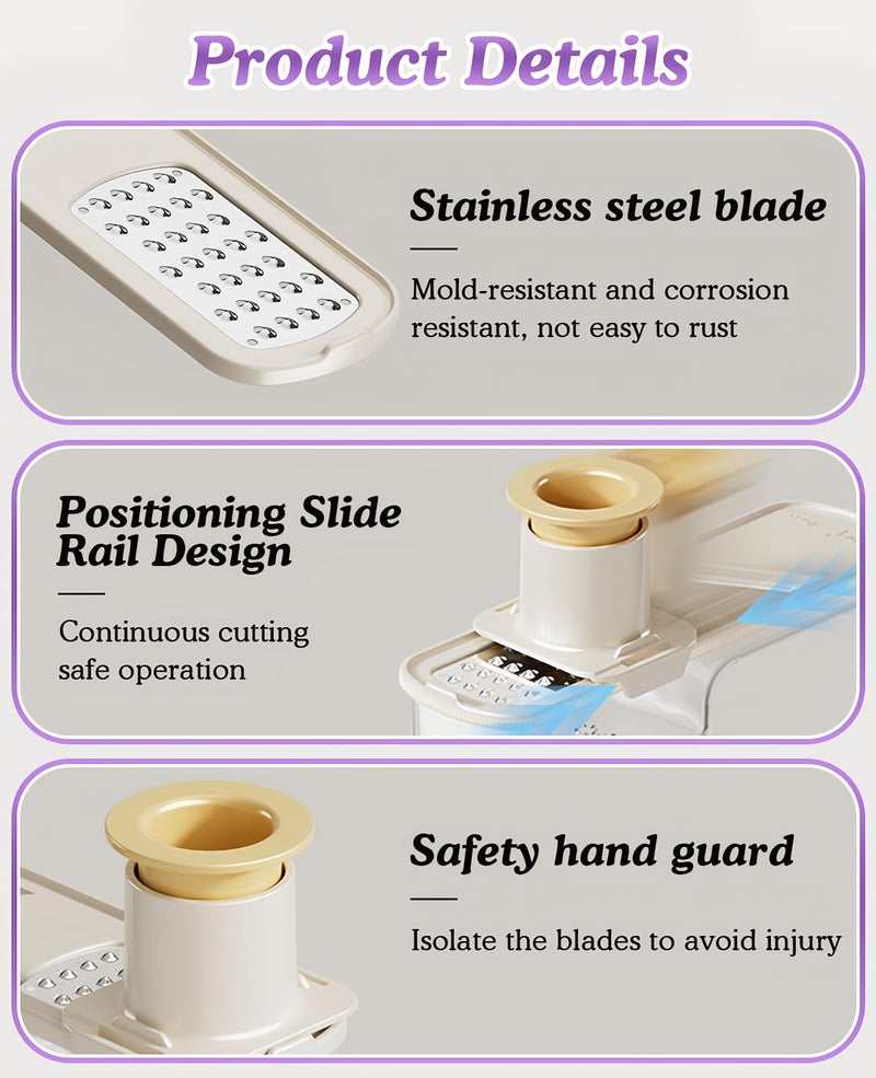 Gaahkai 2PCS Mini Multifunctional Garlic Grinder, Garlic Slicer Super Thin with Container, Ginger Veggie Mandoline Mincer Cutter - Image 5
