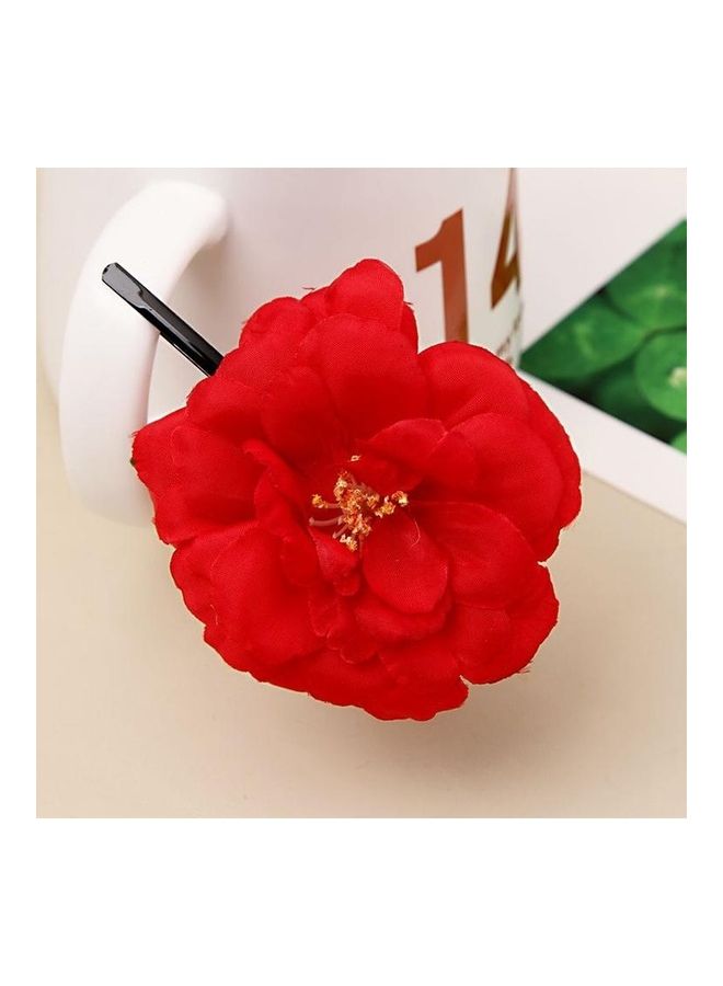 NIBEMINENT 20-Piece Small Peony Flower Hairpin Red - Image 2
