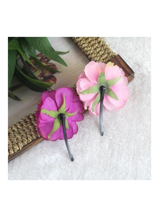 NIBEMINENT 20-Piece Small Peony Flower Hairpin Red - Image 3