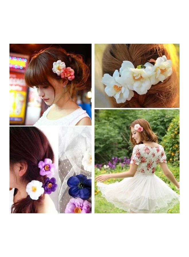 NIBEMINENT 20-Piece Small Peony Flower Hairpin Red - Image 4