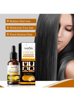 SADOER Ginger Anti-Hair Loss Treatment Essence，Ginger Hair Treatment Oil, Hair Growth Serum for Hair Loss, Deep Moisturizing Serum for Dry, Damaged & Coarse Hair, Strengthening Silky Hair Essential Oil Growth for All Hair Types 30ml  - Image 2