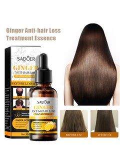 SADOER Ginger Anti-Hair Loss Treatment Essence，Ginger Hair Treatment Oil, Hair Growth Serum for Hair Loss, Deep Moisturizing Serum for Dry, Damaged & Coarse Hair, Strengthening Silky Hair Essential Oil Growth for All Hair Types 30ml  - Image 1