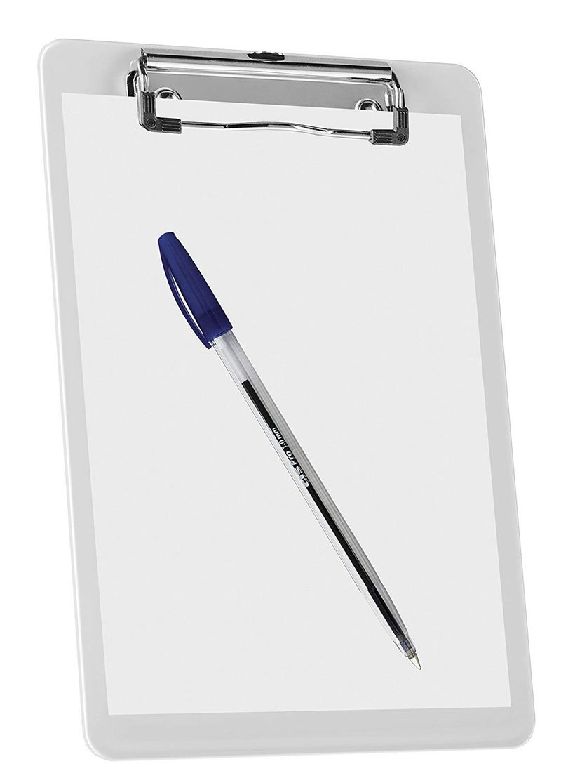 Acrimet Clipboard Memo Size A5 (9 1/4â€ x 6 5/16â€) Low Profile Clip (Plastic) (White Color) (3 Pack) - Image 2