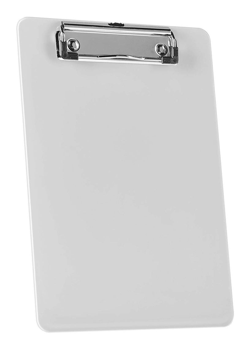 Acrimet Clipboard Memo Size A5 (9 1/4â€ x 6 5/16â€) Low Profile Clip (Plastic) (White Color) (3 Pack) - Image 3