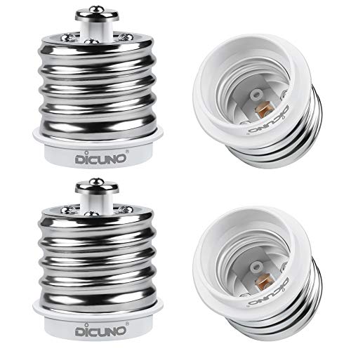 DiCUNO E39 to E26 Adapter, Mogul E39 to Standard E26 Screw Base Light Bulb Socket Reducer Converter, Maximum 200W and 165℃ Heat Resistant, Lamp Socket Adapter, 4-Pack - Image 1