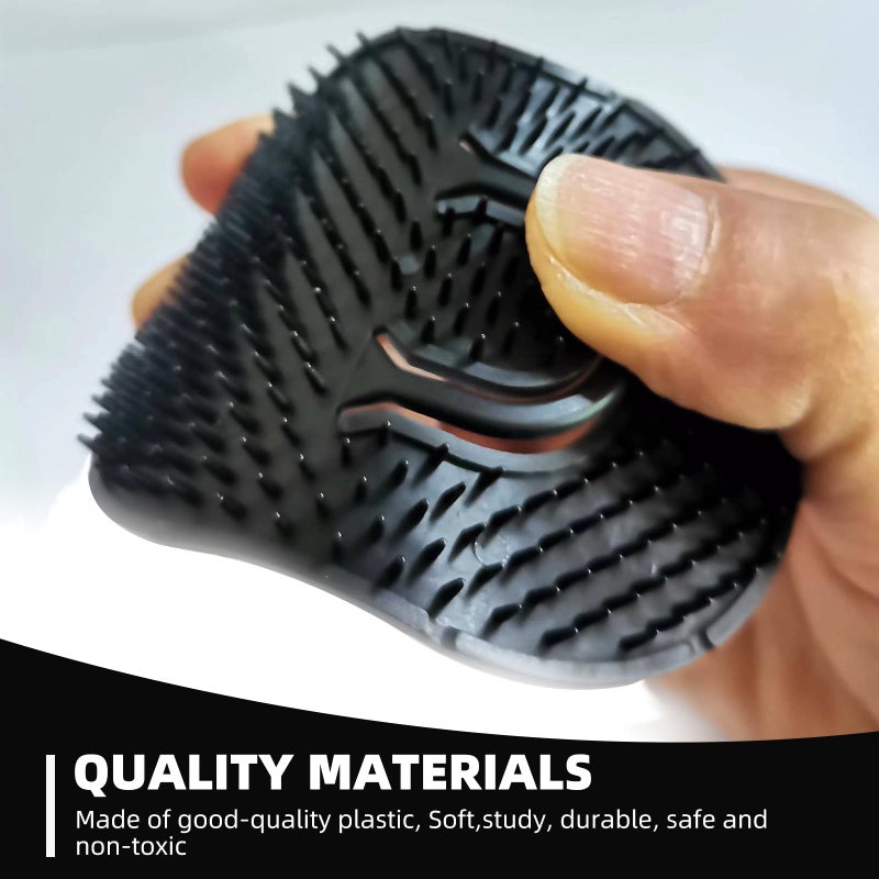 Soft N Style Soft 'N Style 2 Packs Pocket Palm Combs, Shampoo Comb, Massager Hair Brush Comb, Scalp Massager Brush Comb, Wave brush, Palm hair brush (Black) - Image 4