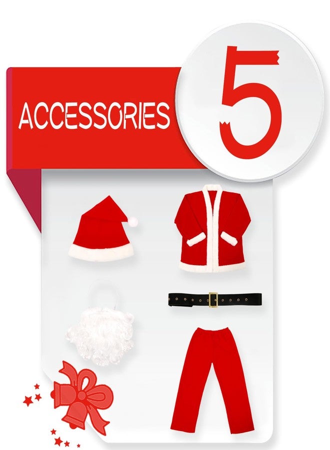PrettyQueen Boys Santa Claus Costume,5 PCS Children's Santa Costume, Kids Xmas Santa Suit, Little Boys Christmas Outfit for Halloween Cosplay Pageant Party (10-13 Years, Red) - Image 3