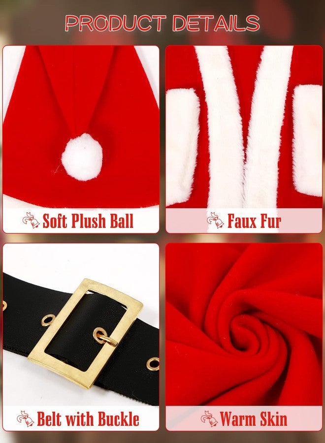 PrettyQueen Boys Santa Claus Costume,5 PCS Children's Santa Costume, Kids Xmas Santa Suit, Little Boys Christmas Outfit for Halloween Cosplay Pageant Party (10-13 Years, Red) - Image 5