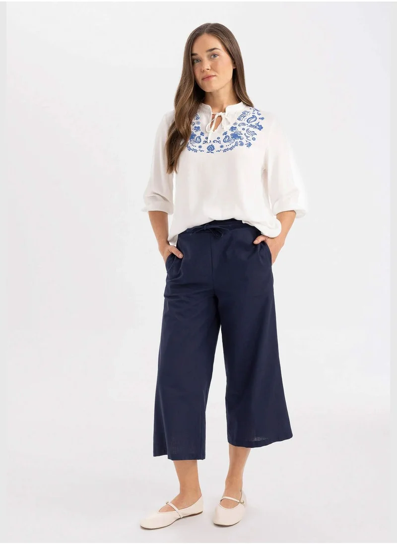 DeFacto Capri Linen Look Wide Leg Capri