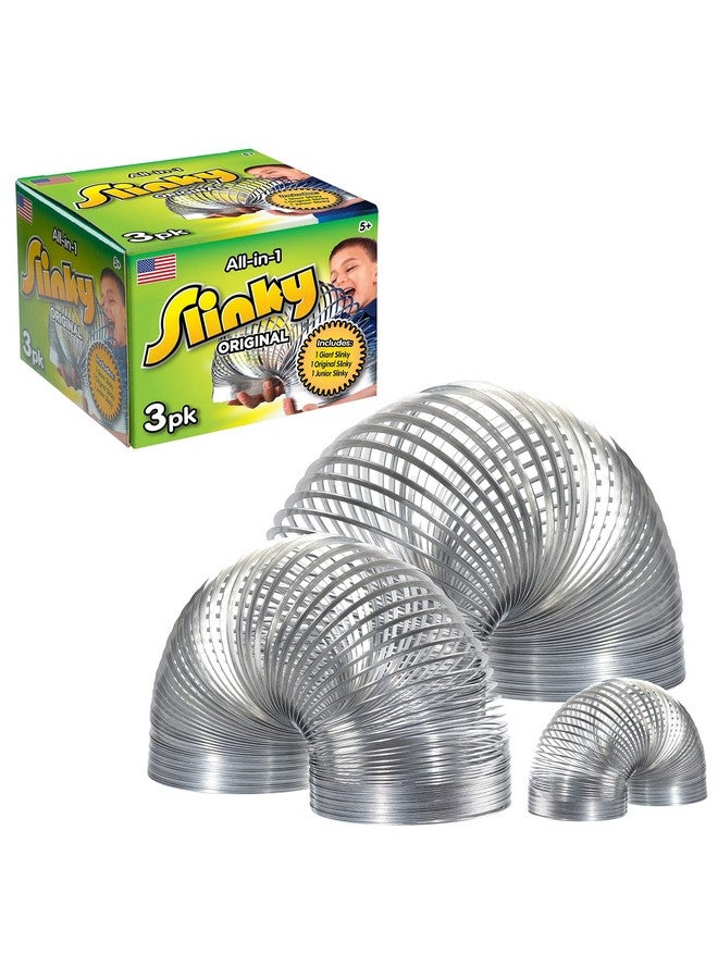 Just Play The Original Slinky® Brand Fidget Toy Pack: 1 Giant, 1 Classic, and 1 Slinky Junior Walking Metal Spring Toy, Kids Toys for Ages 5 Up, Amazon Exclusive by Just Play - Image 1