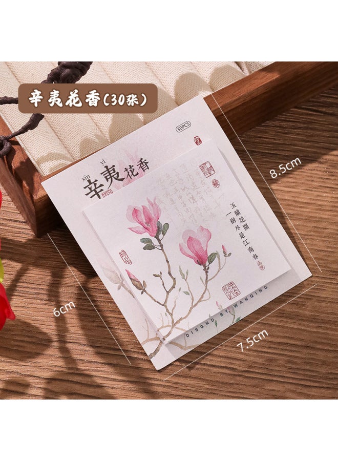 HELPS ملاحظات لاصقة أصلية إبداعية بأسلوب صيني للطلاب، لاصقة قوية، يمكن لصقها عدة مرات، دفتر ملاحظات عالي القيمة اللونية - Image 1