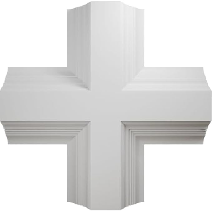 CC08ICI04X20X20DE INNER CROSS INTERSECTION FOR 8" DELUXE COFFERED CEILING SYSTEM (KIT), 20"W X 4"P X 20"L, PRIMED - Image 2