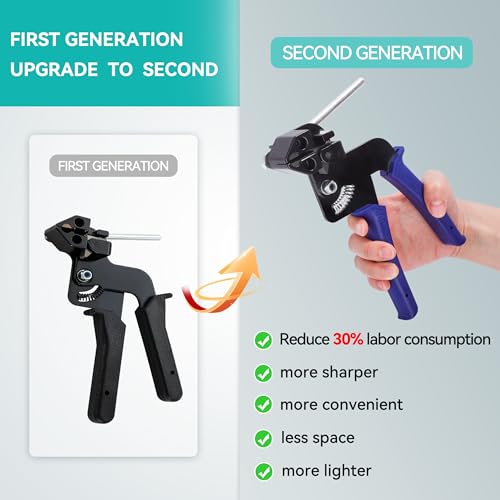JOUGU Metal Zip Ties Cutter Stainless Steel Cable Tie Gun for SelfLocking Stainless Steel Cable Ties Heavy Duty Tensioning Cutting Tool with Free Zip Tie Release Tool - Image 3