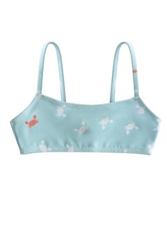 Mater&ME Mater&ME Split Swimsuit for Baby Girls, Light Blue, Smooth Durable Nylon, 82% Nylon 18% Elastane, Quick-Drying, Gentle on Skin, Vibrant Design for Active Movement  - Image 1