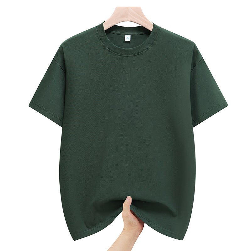 Short-Sleeved T-Shirt, Summer Long-Sleeved Pure Cotton Top, Solid Color, Simple Half-Sleeve, Versatile Couple'S T-Shirt, Moisture-Wicking And Sweat-Wicking - Image 1