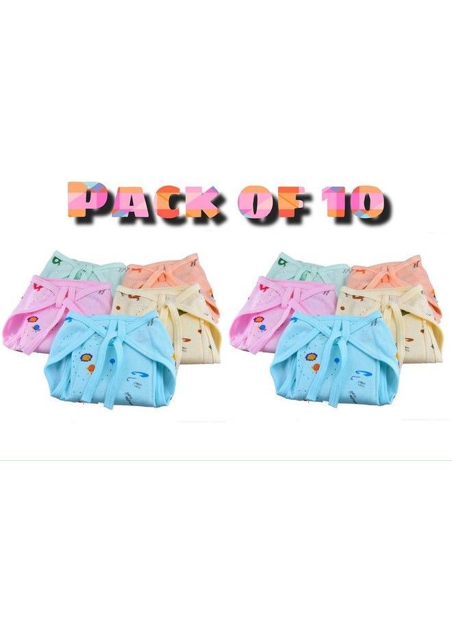 The Little Lookers Baby Super Soft Reusable Cotton Hosiery Nappies;Langot;Cloth Diaper (0 3 Months) (Pack Of 10)  - Image 1