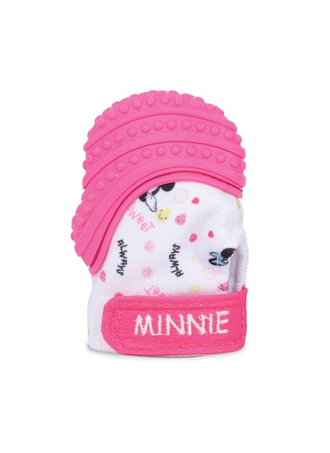 Minnie Mouse Teething Mitten Baby Chew Toy Protects Hands From Chewing & Saliva, Heals Aching Gums, Promotes Sound Stimulation, 6-18 Months