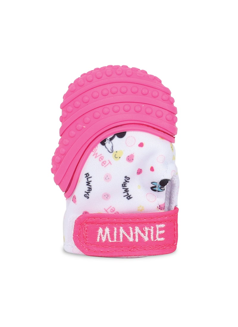 Disney Minnie Mouse Teething Mitten Baby Chew Toy Protects Hands From Chewing & Saliva, Heals Aching Gums, Promotes Sound Stimulation, 6-18 Months  - Image 1