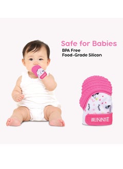 Disney Minnie Mouse Teething Mitten Baby Chew Toy Protects Hands From Chewing & Saliva, Heals Aching Gums, Promotes Sound Stimulation, 6-18 Months  - Image 2