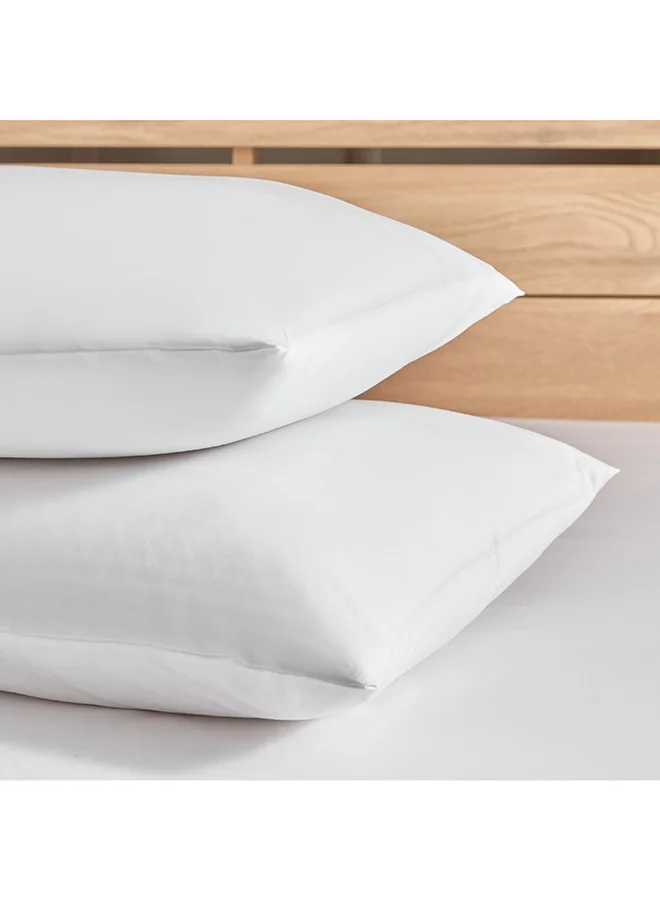 Home Box Grande Affordables White Haven Geta 2-Piece Percale Cotton Pillow Cover Set 75 x 50 cm