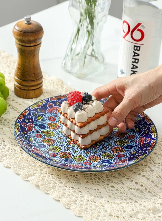 glowworm Bohemian Dinnerware Sets, Ceramic Dishes Set for 4, 12 Pieces Plates and Bowls Set, Oven, Microwave & Dishwasher Safe, Scratch Resistant - Image 5