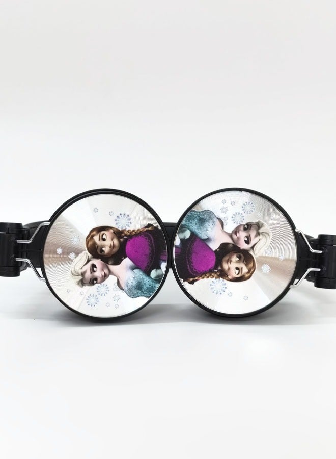 Black Ice and Snow pattern Bluetooth wireless headphones for children, folding headphones for children's noise reduction, suitable for children's stereo headphones for TF cards, mobile phones, tablets  - Image 2