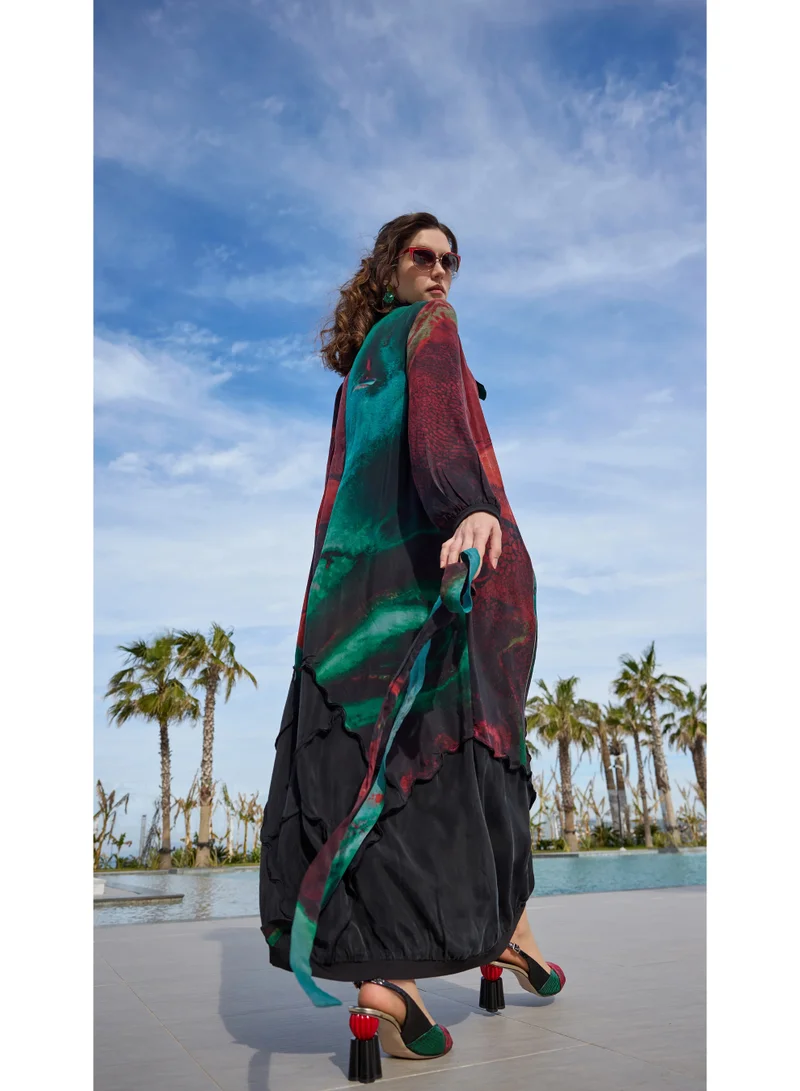 MissWhence  Abstract Patterned patchwork Maxi relaxed fit Dress for Women | Best Price UAE