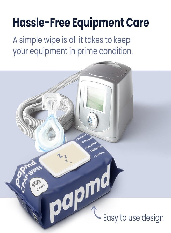 PAPMD Unscented CPAP Wipes, 150-Pack Travel Wipes, Thick Lint-Free Fabric for Mask, Tube & CPAP Machines, Enhanced Moisture & Easy Pull Design - Image 3
