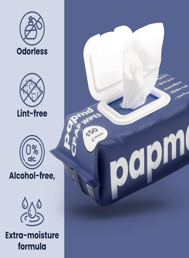 PAPMD Unscented CPAP Wipes, 150-Pack Travel Wipes, Thick Lint-Free Fabric for Mask, Tube & CPAP Machines, Enhanced Moisture & Easy Pull Design - Image 4