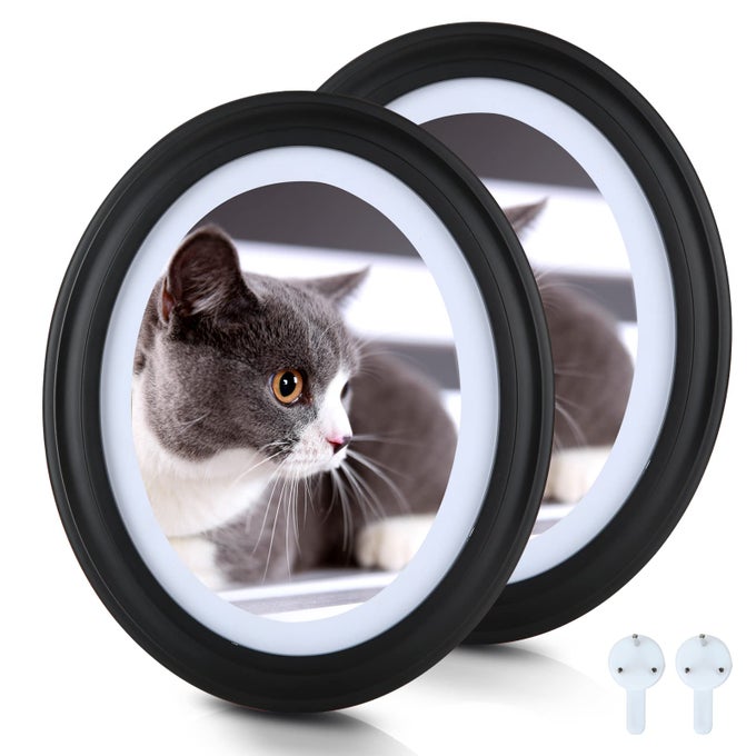 2 PACK BLACK OVALS PICTURE FRAMES 8X10 CLASSIC OVAL PHOTOS FRAMES WITH MOUNTING SCREWS AND HOOKS 8 BY 10 OVAL WALL PICTURE FRAME PHOTO FRAME FOR HOME DECOR PHOTOS GALLERY