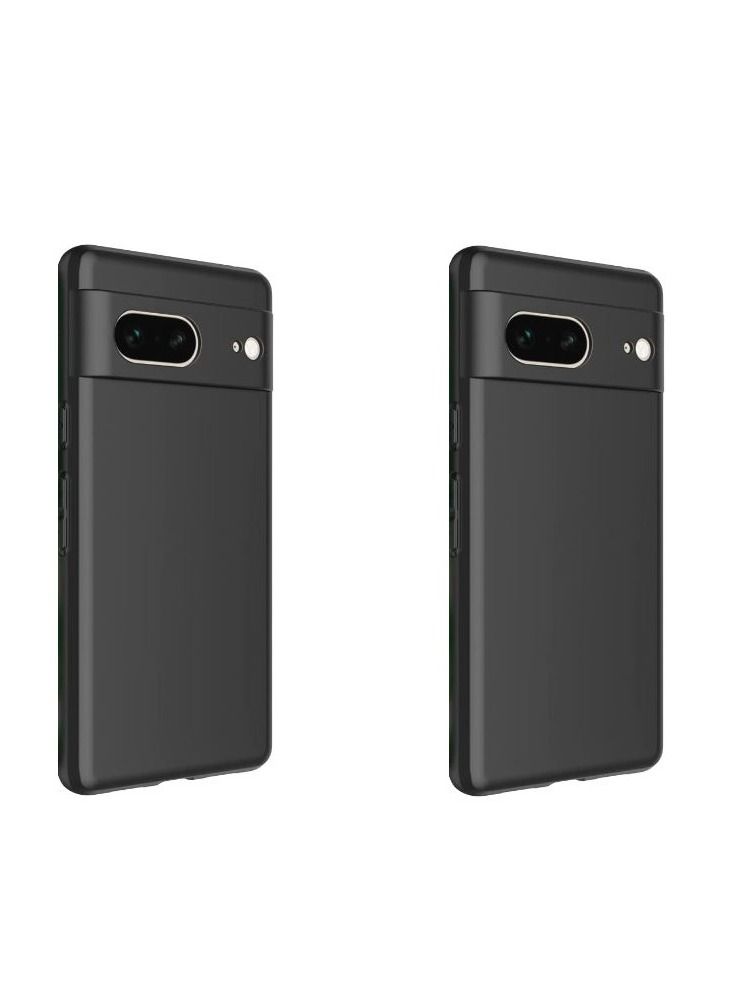 فيسوس 2pcs ناعمة TPU الخلفية الخلفية الصدمة الصدمة الصدمات الصدمات المضادة للأصفر غلاف الحماية الكامل للجسم لـ Google Pixel 7 (أسود) - Image 1