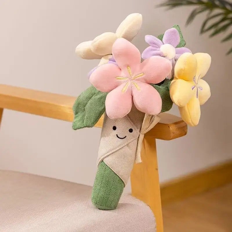 Y&D Fun Hand-Held Plush Doll Bouquet – Includes Penguin in Bathrobe, Barcelona Bear & Heart-Shaped Confession Dog | Adorable Stuffed Animal Toys for Gifts - Image 1