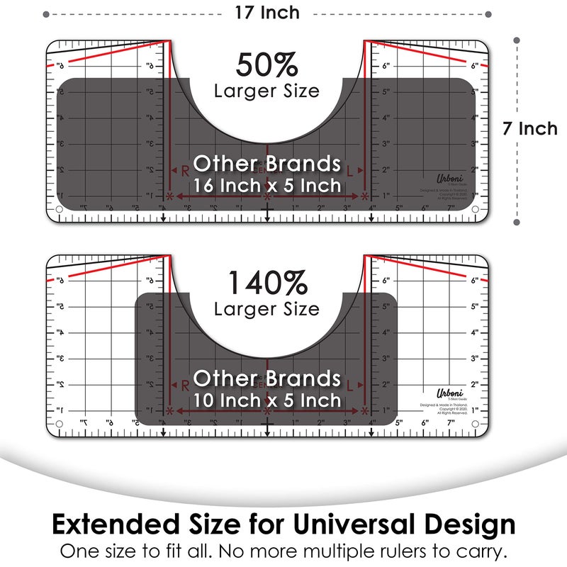 Urboni Tshirt Ruler Guide for Vinyl Alignment, Shirt Measurement Tool Placement Center Design, DTF Template, Left Chest Logo Pocket, Accessories for Cricut, Heat Press Sublimation Iron on HTV Transfer - Image 4
