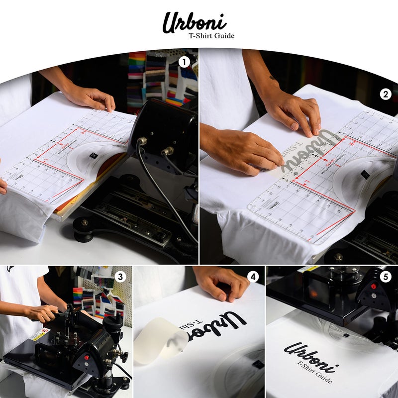 Urboni Tshirt Ruler Guide for Vinyl Alignment, Shirt Measurement Tool Placement Center Design, DTF Template, Left Chest Logo Pocket, Accessories for Cricut, Heat Press Sublimation Iron on HTV Transfer - Image 3