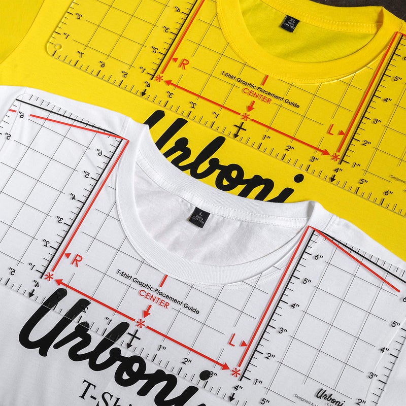 Urboni Tshirt Ruler Guide for Vinyl Alignment, Shirt Measurement Tool Placement Center Design, DTF Template, Left Chest Logo Pocket, Accessories for Cricut, Heat Press Sublimation Iron on HTV Transfer - Image 2