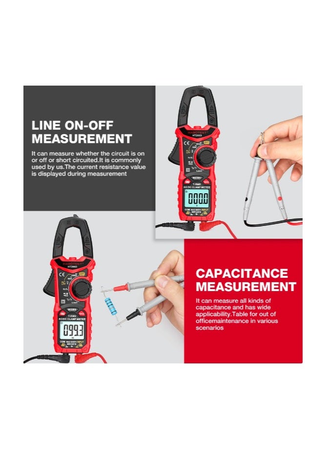 HABOTEST Digital Clamp Meter 600A AC Current 600V AC/DC Voltage Capacitance Measurement Data Hold Backlight NCV Tester Multimeter  - Image 2