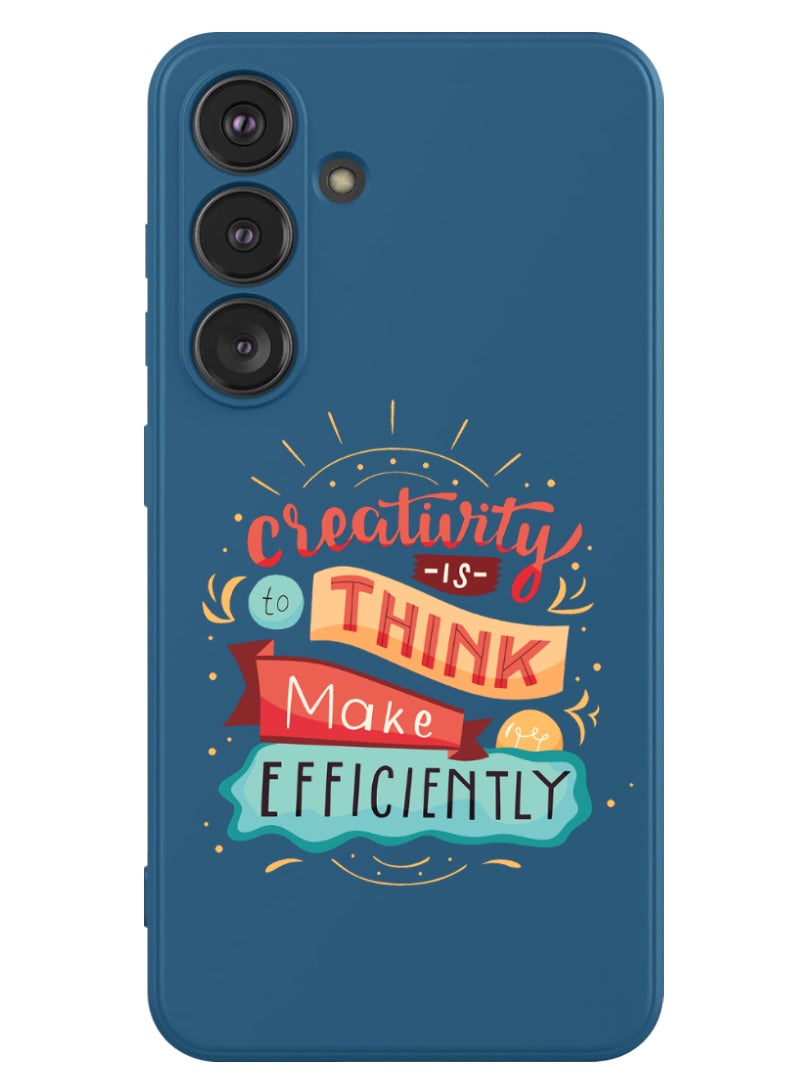 Theodor Protective Slim Fit Case Liquid Silicone Cover with Full Body Protection Anti-Scratch Shockproof Case For Samsung Galaxy S24 Plus (Blue) - creativity is to think - Image 1