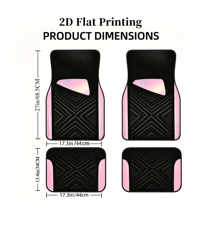 2d 4pcs Line Blue Black Geometric Car Floor Mats Minimalist Luxury Water Absorbent Anti Slip Washable Decorative Interior Mats Universal For Sedans SUVs Trucks All Season Perfect Gift For Car Owners - Image 2