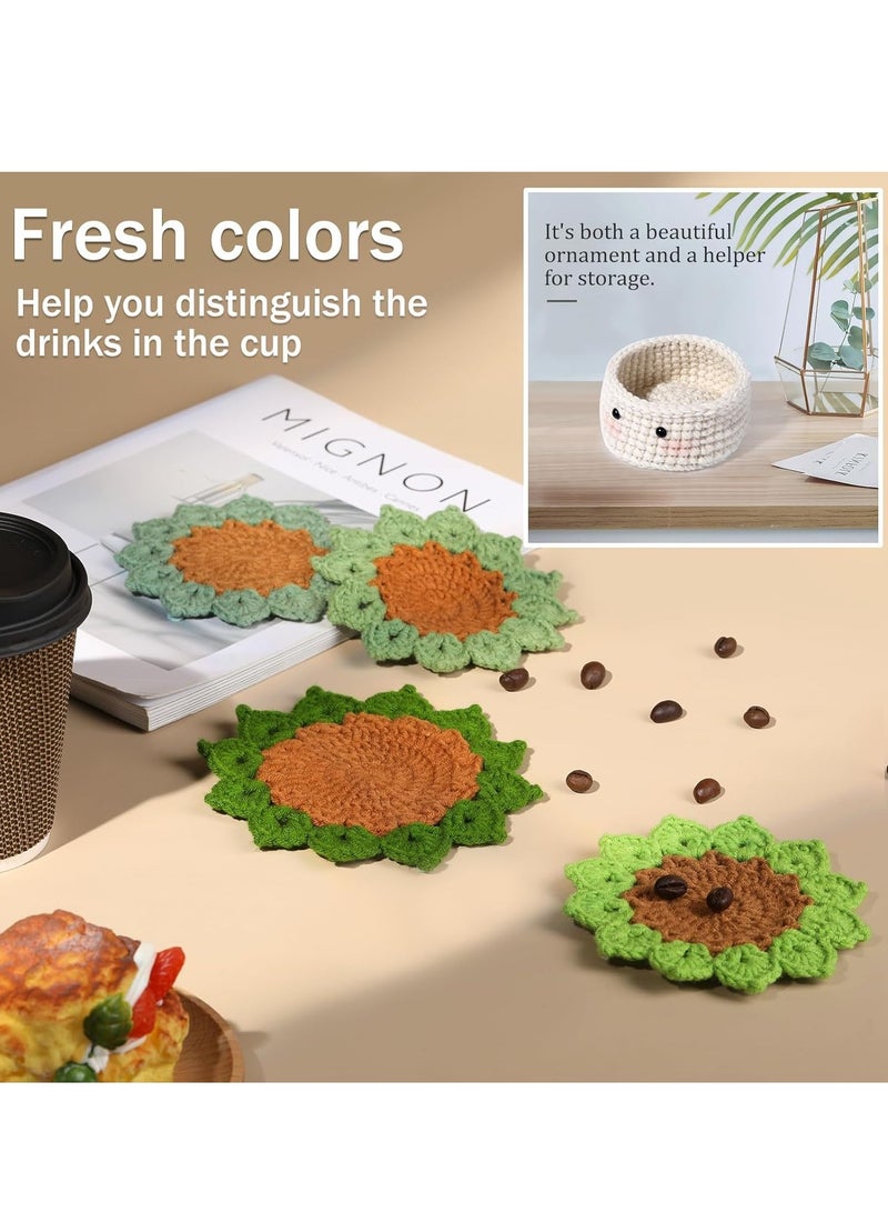 Barakah Crochet Kit for Beginners 6pcs Coasters in a Plant Pot Start Kit - Image 4