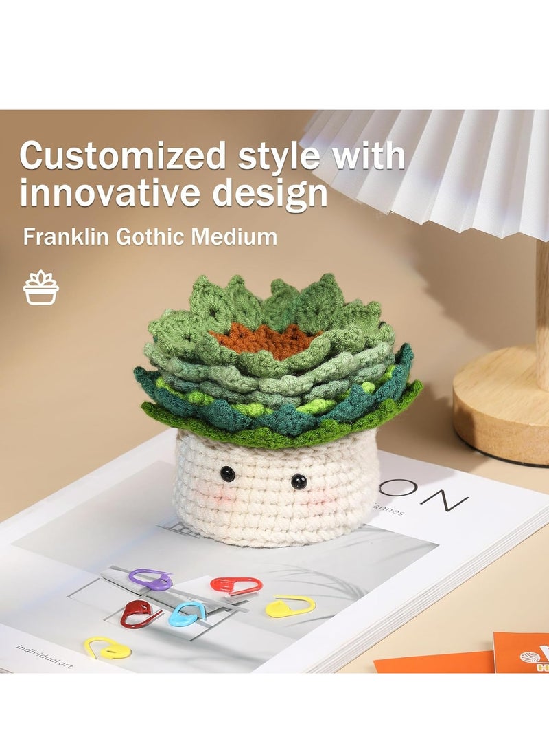 Barakah Crochet Kit for Beginners 6pcs Coasters in a Plant Pot Start Kit - Image 3