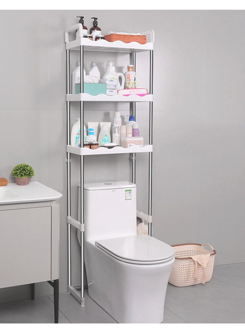 HEXAR HEXAR® 3 طبقات فوق رف المرحاض، رف حمام من الفولاذ المقاوم للصدأ بسعة 30 كجم، منظم حامل للحمام موفر للمساحة فوق تخزين المرحاض  - Image 1